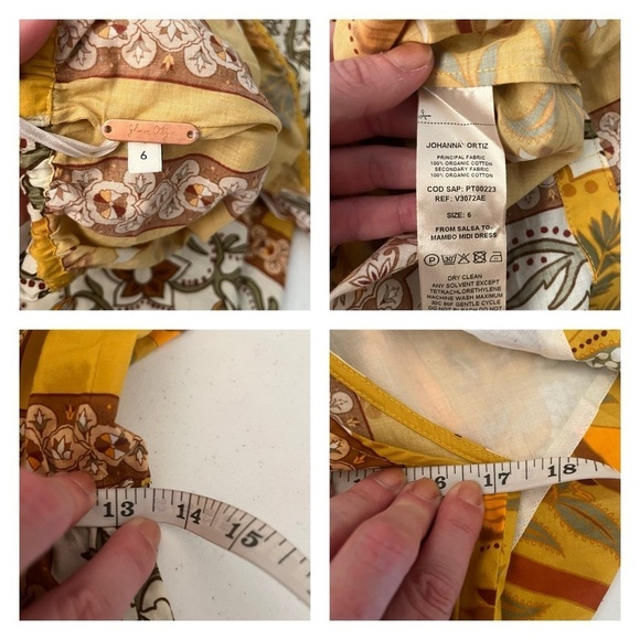 JOHANNA ORTIZ From Salsa To Mamba dress midi yellow one shoulder tropical boho - Picture 15 of 15